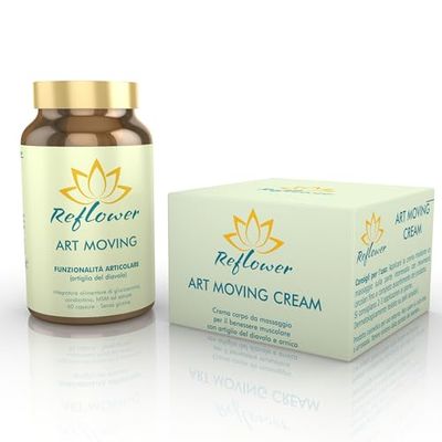 Reflower - Kit Art moving 60 cps + Art moving cream 100ml - Per il benessere articolare e muscolare – Sollievo immediato e rigenerazione completa