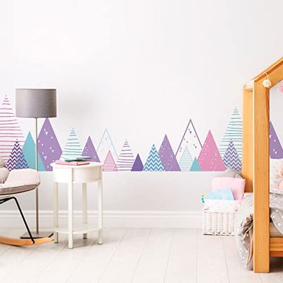Pegatinas de pared para niños – Decoración de habitación infantil – Pegatinas de pared infantil – Adhesivo de pared gigante de montaña escandinava – 60 x 100 cm