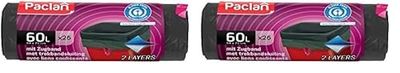 Paclan Sacchi a nastro, 25 x 60 l, con angelo blu, verde/grigio (confezione da 2)