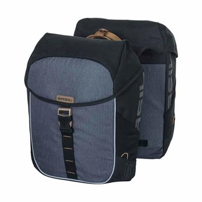 Basil Ba 17666, Miles Double Bag 32 l Black/Grey Unisex Adulto, M