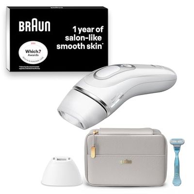 Braun Silk·Expert Pro 3, At Home Hair Removal, Alternative For Laser Hair Removal, Includes Pouch, Venus Razor, Precision Head, 1 Year Of Smooth Skin, Gift For Women, White/Silver, PL3121