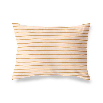 BonaMaison Oranje-Gebroken Wit Decoratieve Kussensloop, Kussenhoezen Bank, Decoratieve Kussenhoesjes, Kussensloop; Sofa, Slaapkamer, Kantoor, Auto 35x50 Cm - Ontworpen en vervaardigd in Turkije