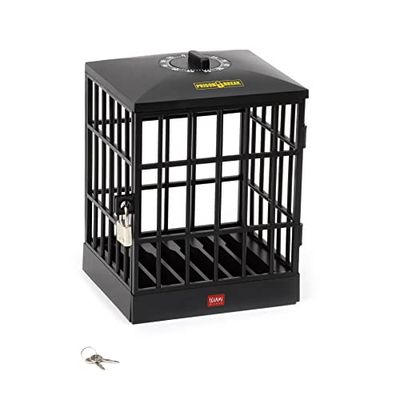 Legami - Prison de téléphone Portable, minuterie jusqu'à 60 Minutes, réglable manuellement, Comprend 1 Cadenas et 2 clés, 12,5 x 18,5 cm, Contient jusqu'à 6 téléphones Portables