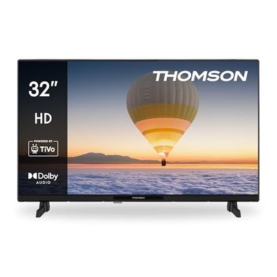 Thomson 32 Inch (80 cm) HD Smart TV, Wi-Fi, Spraakbesturing, HDR10, Dolby Audio, Triple-Tuner (Kabel/Satellit/Antenne), HDMI, USB, Netflix, YouTube, Prime Video, Disney+ – 32HT2S35