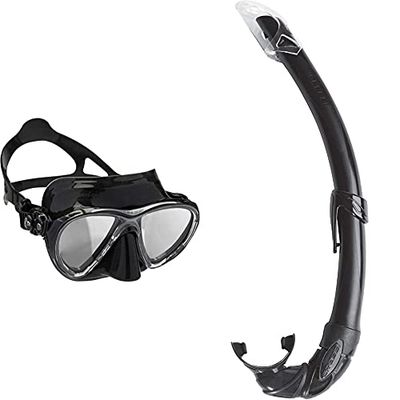 Cressi Big Eyes Evolution - Gafas De Buceo + Mexico Tubo De Snorkel, Unisex-Adult, Negro, Un Tamaño