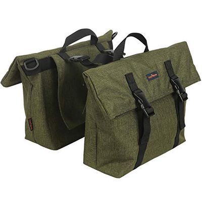 TOURBON Borsa da bicicletta in nylon doppio per sedile posteriore da moto