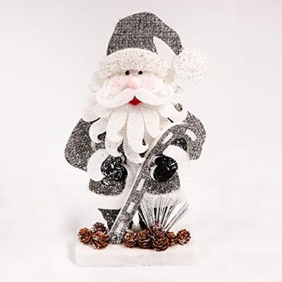 SHATCHI Rood/Grijs Kerstman Kerst Tafelblad Cijfers Venster Muur Deur Vakantiehuis Xmas Glitter Schuim Showpiece Decoraties, 72cm/52cm/42cm/32cm, 32 CM