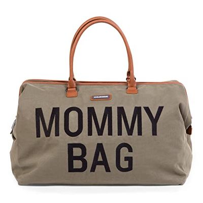 Childhome, Mommy Bag, Sac a Langer, Maternité, Sac de voyage, Grande Contenance, Tapis à Langer, Bandoulière Ajustable, Compartimenté, Poche Isotherme, Passage pour Valise, Kaki