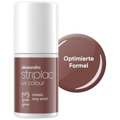 alessandro Striplac UV-nagellack Classic Rosy Wind – Ogenomskinlig och reptålig upp till 15 dagar – lätt att applicera – mild borttagningsteknik – vegansk – taupe, 6,5 ml