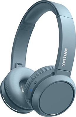 PHILIPS AUDIO On Ear H4205Bl/00 Cuffie Con Pulsante Bass Boost Bluetooth, 29 Ore Di Riproduzione, Funzione Di Ricarica Rapida, Isolamento Acustico, Pieghevole, Blu (Blue)