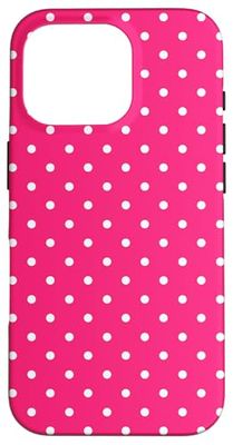 Rosa e Bianco Piccolo Polka Dot Vintage Boho Estetica Girly Custodia per iPhone 16 Pro