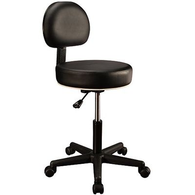 Master Massage Backrest - Sgabello girevole con schienale regolabile, colore: Nero