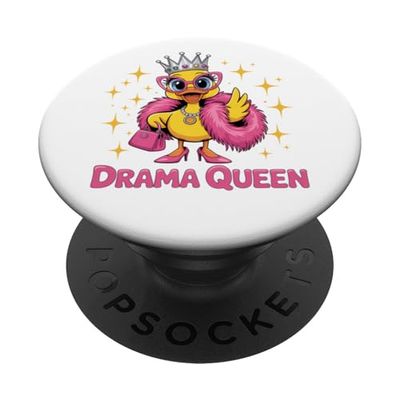 Drama Queen Diva Duck Divertida princesa de granja atrevida PopSockets PopGrip Adhesivo