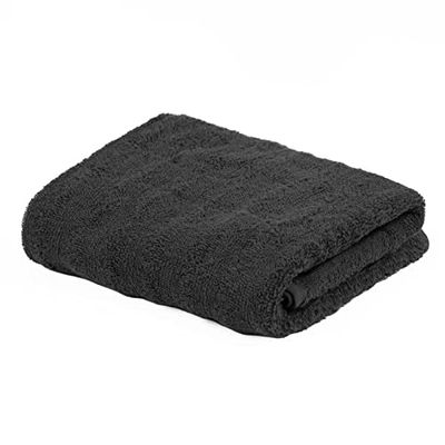 Highams 100% Cotton Towel Jumbo Ribbed Textured 500gsm Hotel Quality Highly Absorbent Bathroom Accessories Hand Towel, Charcoal Grey