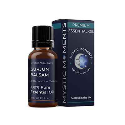 Mystic Moments | Gurjun balsam eterisk olja 10 ml – ren och naturlig olja för diffusorer, aromaterapi och massageblandningar GVO Free