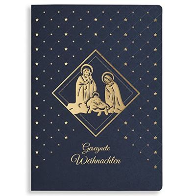Art Nuvo – Exclusive Christmas Cards No. 46 – Set of 10 Same Cards, 120 x 170 mm, Gold Plated and Embossed Christmas Motifs – Made from Jewellery Paper and Colourful Paper with Inserts and Around