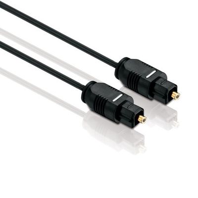 HDSupply TC010-020 Toslink S/PDIF Cabo de áudio, fibra ótica, tomada, Ø 2,2 mm, 2,00 m, preto