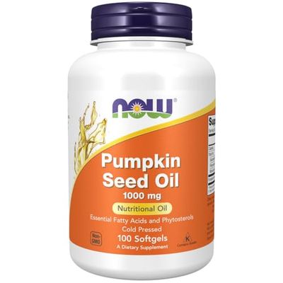 Now Foods, Pumpkin Seed Oil (Olio di Semi di Zucca), 1000mg, 100 Softgel, Testato in Laboratorio, Senza Soia, Senza Glutine, Non OGM