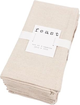 KAF Home Overbrook Chambray Dinner Napkins - Set of 8 (Beige)