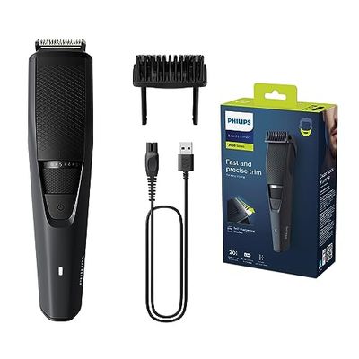 Philips Regolabarba elettrico per uomo con lame autoaffilanti, sistema Lift & Trim, 60 min di uso cordless e 1 ora di ricarica (modello BT3233/15)