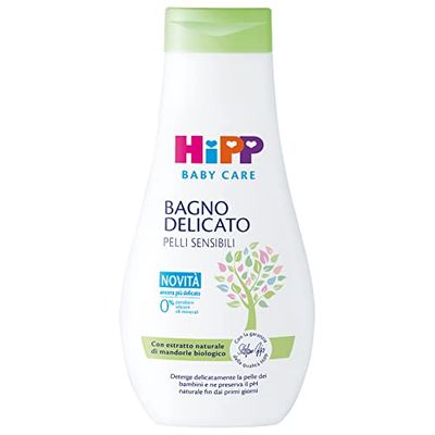 HiPP Baby Care Zachte badkamer, schuimbad voor kinderen, reinigt en regenereert zacht, geen tranen, voor de gevoelige huid, neutrale pH-waarde, met natuurlijk biologisch amandelextract, 1 stuk, 350 ml