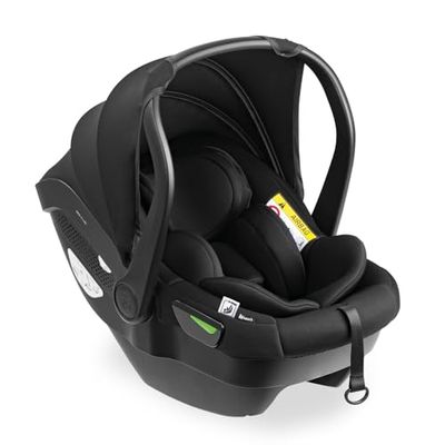 hauck Silla Coche Bebe Grupo 0 Drive N Care - Portabebés i-size con Reductor de Asiento Recien Nacidos - Arnés y Reposacabezas Ajustable - Apto desde el Nacimiento - Negro
