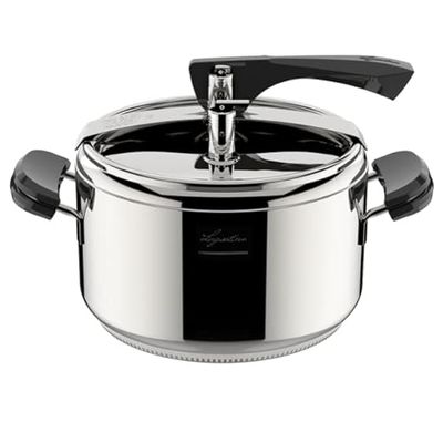 Lagostina Drucktopf La Classica Lagofusion, Drucktopf Ø 22 cm, Fassungsvermögen 5 l, mit Korb, Rezeptar und Ökodose, Griffe aus Bakelit, Gewichtsventil und Lagofusion