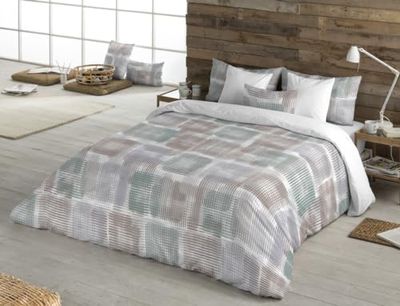 BOHEME Copripiumino 100% cotone Grid blu 260x240 cm - Letto 180 cm