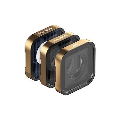 PolarPro - GoPro Hero 9, 10 & 11-3-Pack - Mist(1/4) - BlueMorphic - SilverMorphic - CinemaSeries Glass - difusor de Niebla y Raya Creativa