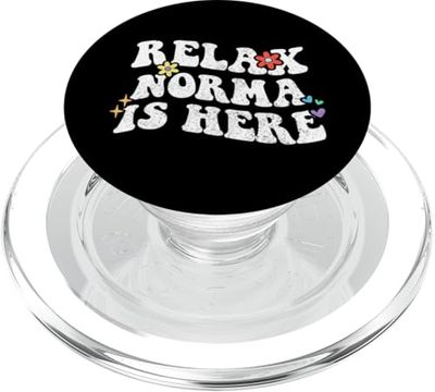 Retro Groovy Relax NORMA Is Here Funny Nombre del Día de la Madre PopSockets PopGrip para MagSafe