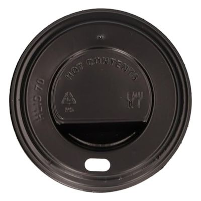 Tapa Ps Negra Con Orificio Para Vaso De 6-7 Oz