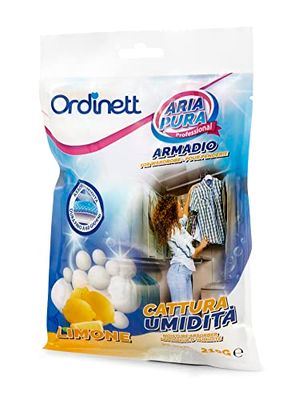 ORDINETT, Déshumidificateur cristaux de suspension 210g citron