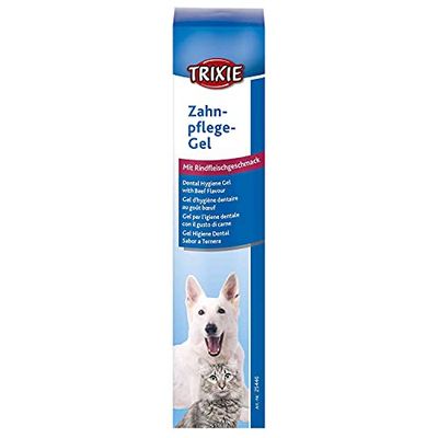 Trixie - Gel per igiene Dentale al Gusto di Manzo per Cane/Gatto, 100 g