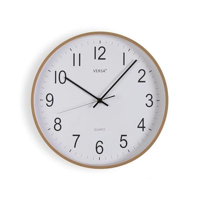RELOJ PARED MADERA CLARA 35CM