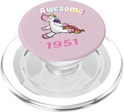 Awesome Since 1951 Divertido unicornio cumpleaños retro PopSockets PopGrip para MagSafe