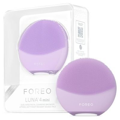 FOREO LUNA 4 mini Cepillo de limpieza facial y masajeador facial - Mejora la absorción de los productos de cuidado facial - Cuidado facial simple - Para todo tipo de pieles - Lavander