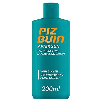 PIZ BUIN Latte Doposole Intensificatore di Abbronzatura, Doposole corpo ad assorbimento rapido idratante, Dopo sole acceleratore abbronzatura con Vitamina E, 200 ml