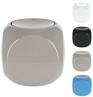 Spirella Poubelle cosmétique Récipient à déchets Salle de Bains Boîte à ordures à Couvercle pivotant 1 Litre Poubelle à Table Taupe
