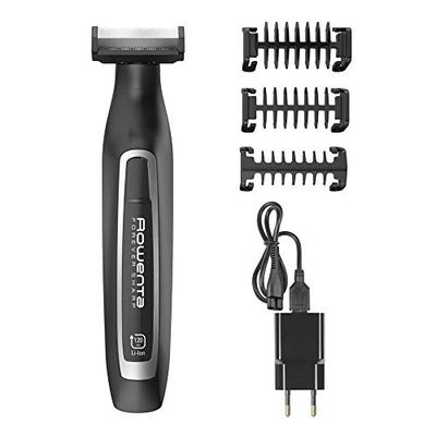 ROWENTA | Forever Sharp Tondeuse Barbe Hybride 3en1 | Tailler Styliser Raser Aucun Remplacement De Lame Nécessaire Lames En Acier Inoxydable Tête Amovible Autonomie 120 min Wet & Dry TN6000F5