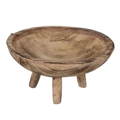 BigBuy Home Centrotavola Beige Legno 32 x 32 x 16 cm