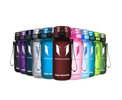 Super Sparrow Botella de Agua Deportiva - 350ml - Sin BPA (Mate- Rojo Imperial)