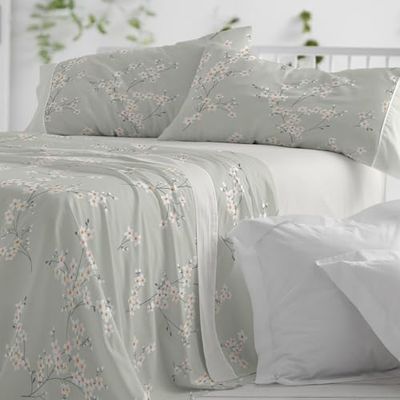 Burrito Blanco | Set di lenzuola | Letto da 90 cm (+misure disponibili) | Poliestere 50% cotone 50% | Design 531 | Colore giada (90 x 190/200 cm)
