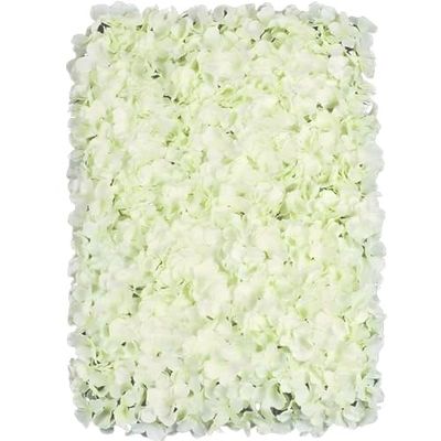 RCZ Decor- Panel de Fondo de Pared de Flores de hortensias de Seda, 41 x 61 cm, Color Crema, 1 Unidad telón (CV Linens 9120us)