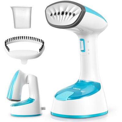 VINATO Stoomstomer, 1300 W stomer, reisstomer, 25 seconden snel opwarmen, stoomborstel voor verticaal en horizontaal stomen, draagbare reisteamer voor thuis