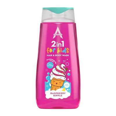 Astonish 2 in 1 Hair & Body Wash for Kids, Gentle Cleanse and Nourish, Raspberry Ripple, 400ml