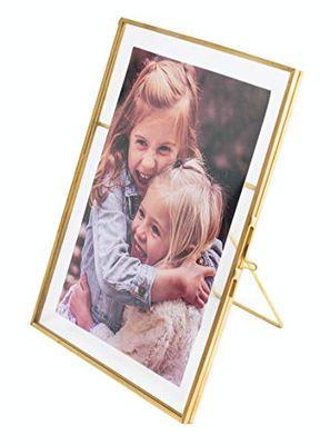 Levilan 6x8 Vintage Style Antique Gold Picture Frames Family Photo Frame with Pressed Glass, Brass Golden Color(Vertical) (6 x 8 in)