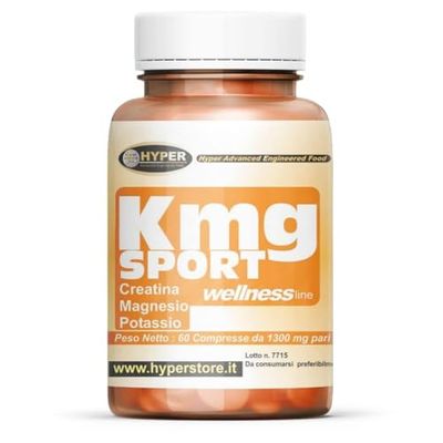 Hyper KMG SPORT Integratore Sport Integratori Stanchezza con Creatina, Magnesio e Potassio - Integratore Allenamento Palestra Energetico Combatte Stanchezza ed Affaticamento Prodotto in Italia 60 Cpr