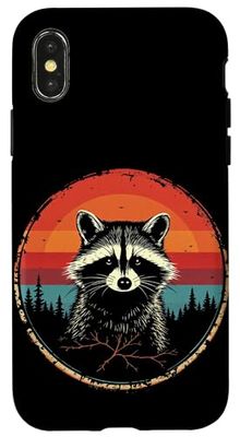 Raccoon retro sunset Case for iPhone X/XS