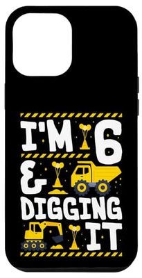 Escavatore per festa di compleanno della costruzione Sei 6 6 ° compleanno ragazzo Custodia per iPhone 12 Pro Max