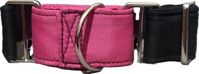 collare Martingala per cani idrorepellente Martingala Khan (bicolor nero e rosa, M 30cm-45cm)